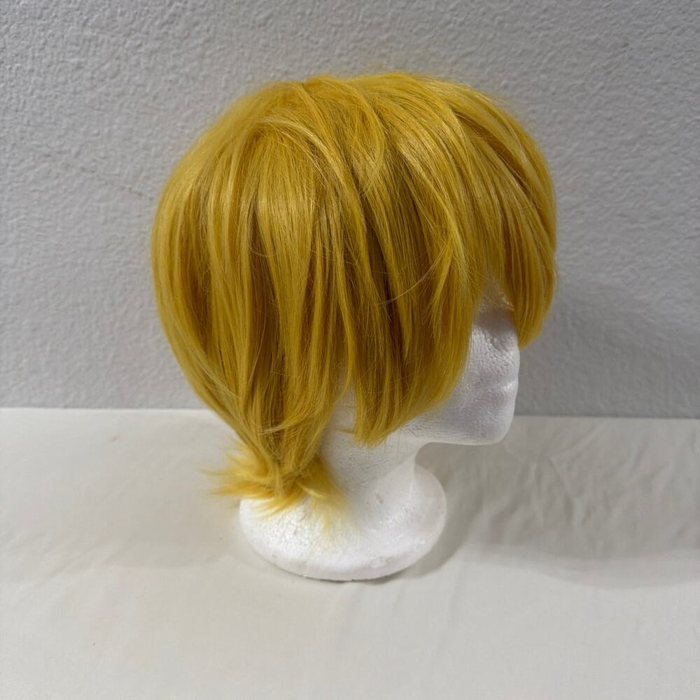 Mustard Yellow Synthetic Short Wig with bangs